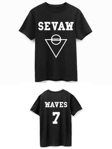 BLACK/WHITE SHIRT WAVY UNIVERSITY - BLACK