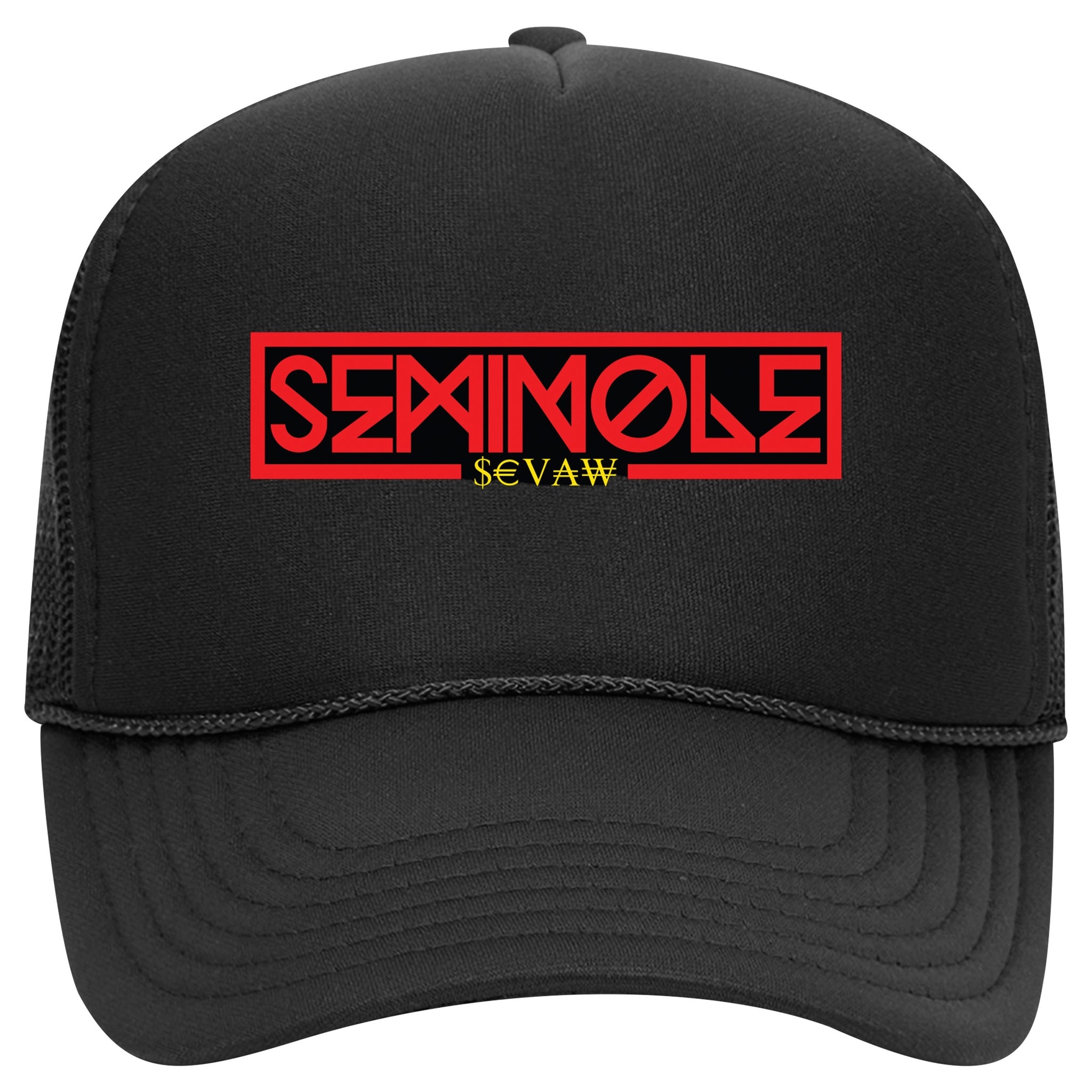 SEMINOLE WORDMARK TRUCKER HAT - BLACK
