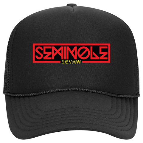 SEMINOLE WORDMARK TRUCKER HAT - BLACK