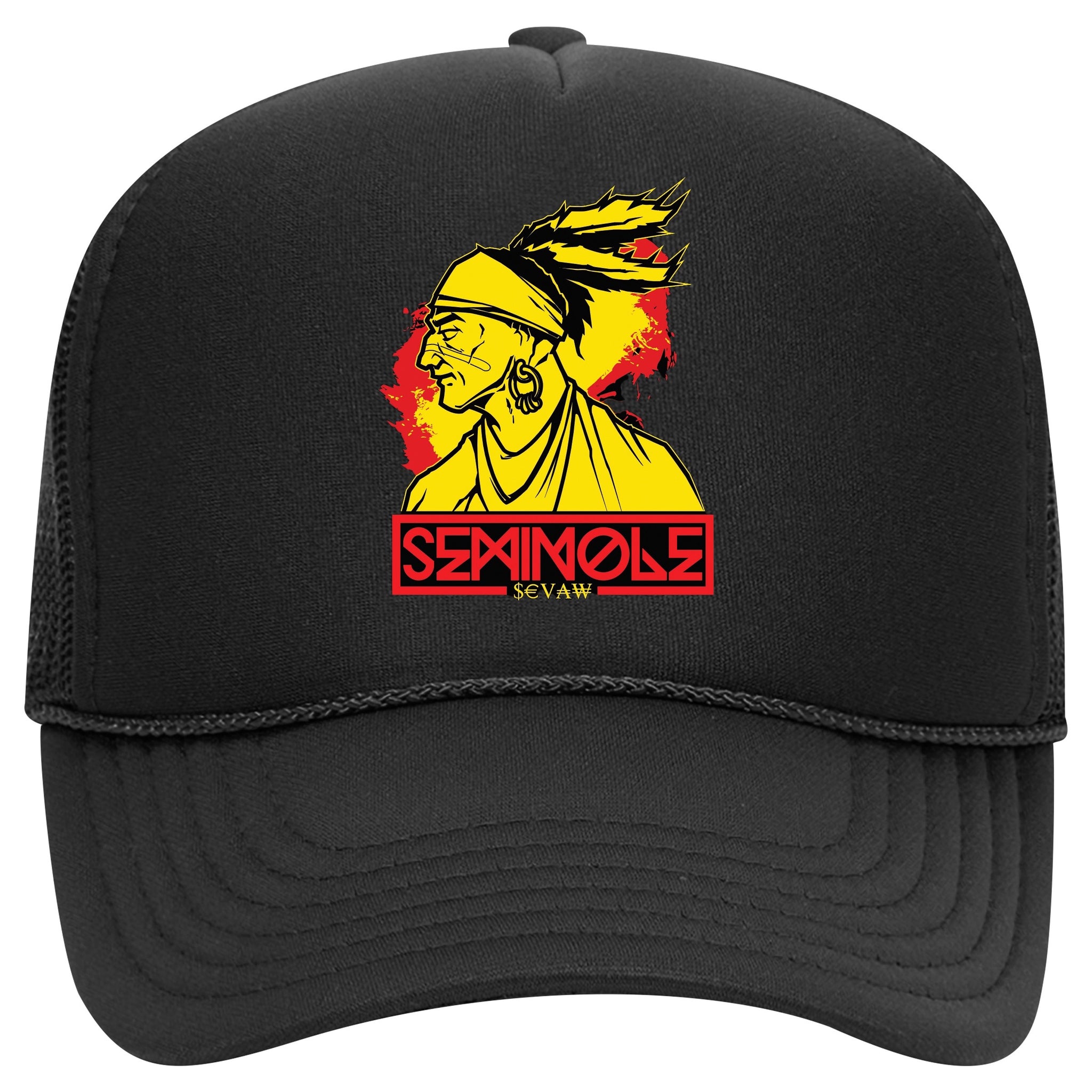 SEMINOLE LOGO TRUCKER HAT - BLACK