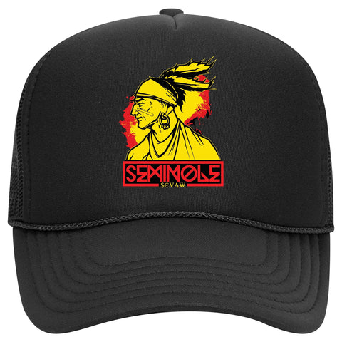 SEMINOLE LOGO TRUCKER HAT - BLACK